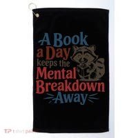 Book Lovers - A Book A Day Keeps The Mental Breakdown Away Golf Towel thumb 0