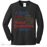 Book Lovers - A Book A Day Keeps The Mental Breakdown Away Kids Long Sleeve Shirt thumb 0