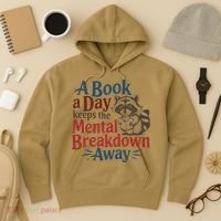 Book Lovers - A Book A Day Keeps The Mental Breakdown Away Hoodie thumb 3