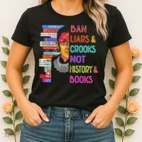 Ban Liars And Crooks Not History And Book Women's T-Shirt thumb 2