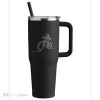 Bicycle Line Art Drawing Mountain Bike 40oz Vacuum Insulated Stainless Steel Travel Tumbler thumb 0