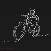 Bicycle Line Art Drawing Mountain Bike Ornament thumb 1
