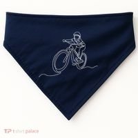 Bicycle Line Art Drawing Mountain Bike USA-Made Doggie Bandana thumb 0
