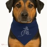 Bicycle Line Art Drawing Mountain Bike USA-Made Doggie Bandana thumb 1