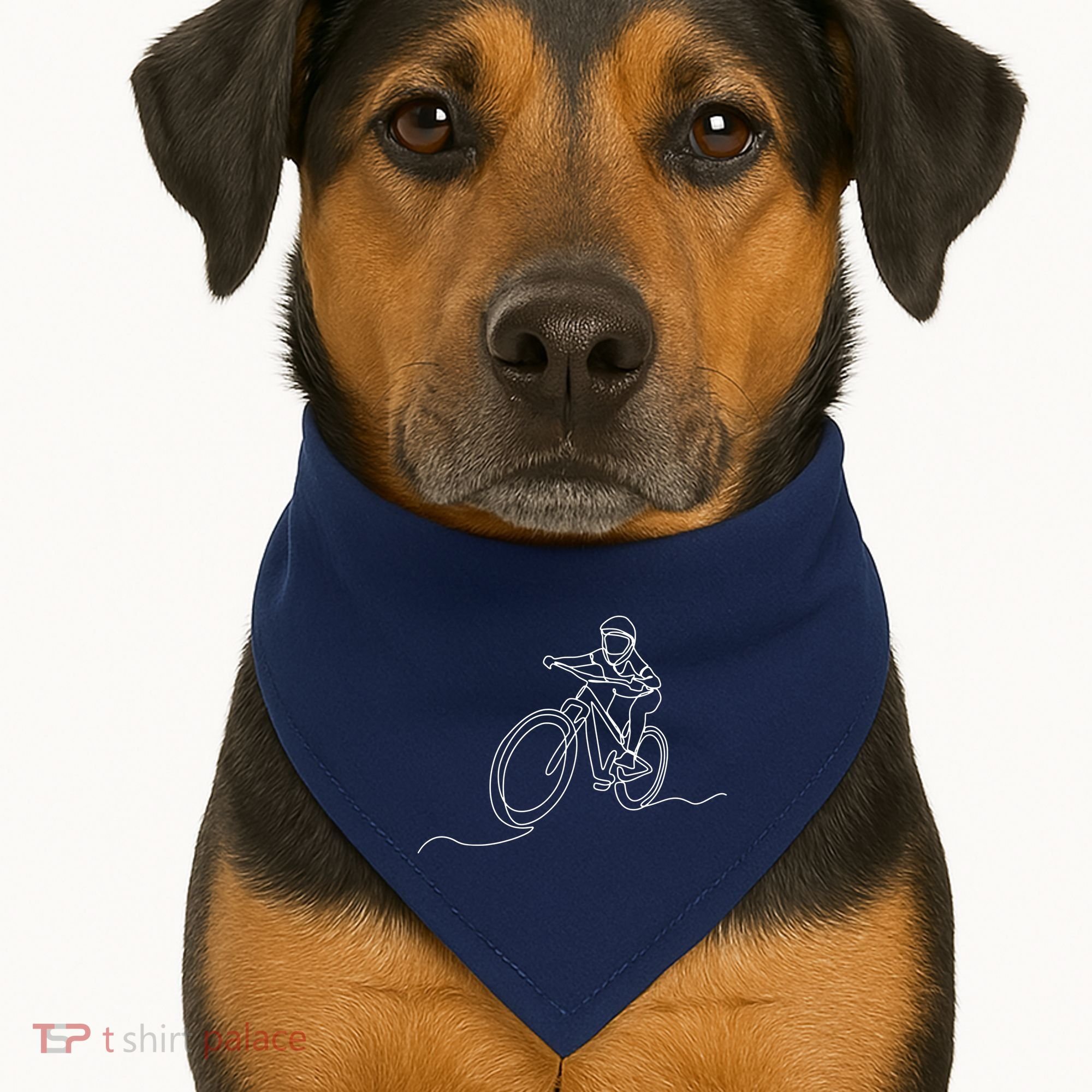 Bicycle Line Art Drawing Mountain Bike USA-Made Doggie Bandana