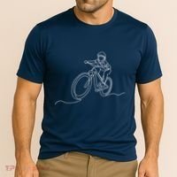 Bicycle Line Art Drawing Mountain Bike Cooling Performance Crew T-Shirt thumb 2