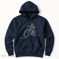 Bicycle Line Art Drawing Mountain Bike Hoodie thumb 0