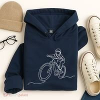 Bicycle Line Art Drawing Mountain Bike Hoodie thumb 4