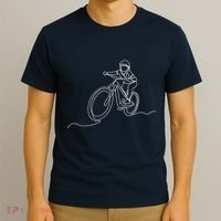 Bicycle Line Art Drawing Mountain Bike T-Shirt thumb 3