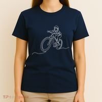 Bicycle Line Art Drawing Mountain Bike T-Shirt thumb 4