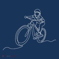Bicycle Line Art Drawing Mountain Bike Women's Hoodie thumb 2
