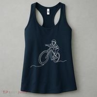 Bicycle Line Art Drawing Mountain Bike Women's Tank Top thumb 3
