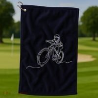Bicycle Line Art Drawing Mountain Bike Golf Towel thumb 1