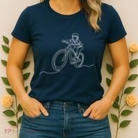 Bicycle Line Art Drawing Mountain Bike Women's T-Shirt thumb 2
