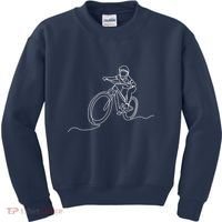 Bicycle Line Art Drawing Mountain Bike Kids Sweatshirt thumb 0