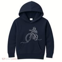 Bicycle Line Art Drawing Mountain Bike Kids Hoodie thumb 0