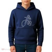 Bicycle Line Art Drawing Mountain Bike Kids Hoodie thumb 4