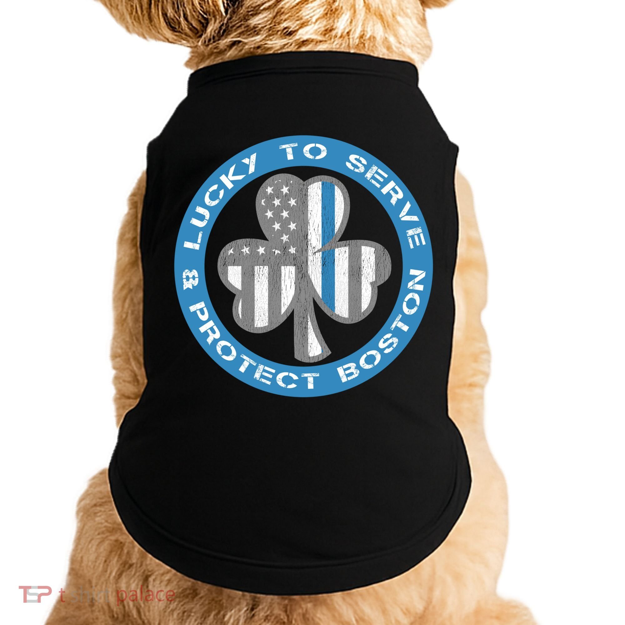 Blue Line American Flag Gift Boston Police St Patricks Day Cute Gift Doggie Tank
