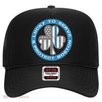 Blue Line American Flag Gift Boston Police St Patricks Day Cute Gift Hat thumb 0