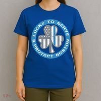 Blue Line American Flag Gift Boston Police St Patricks Day Cute Gift T-Shirt thumb 4