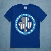 Blue Line American Flag Gift Boston Police St Patricks Day Cute Gift T-Shirt thumb 5