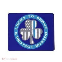 Blue Line American Flag Gift Boston Police St Patricks Day Cute Gift Mousepad thumb 0