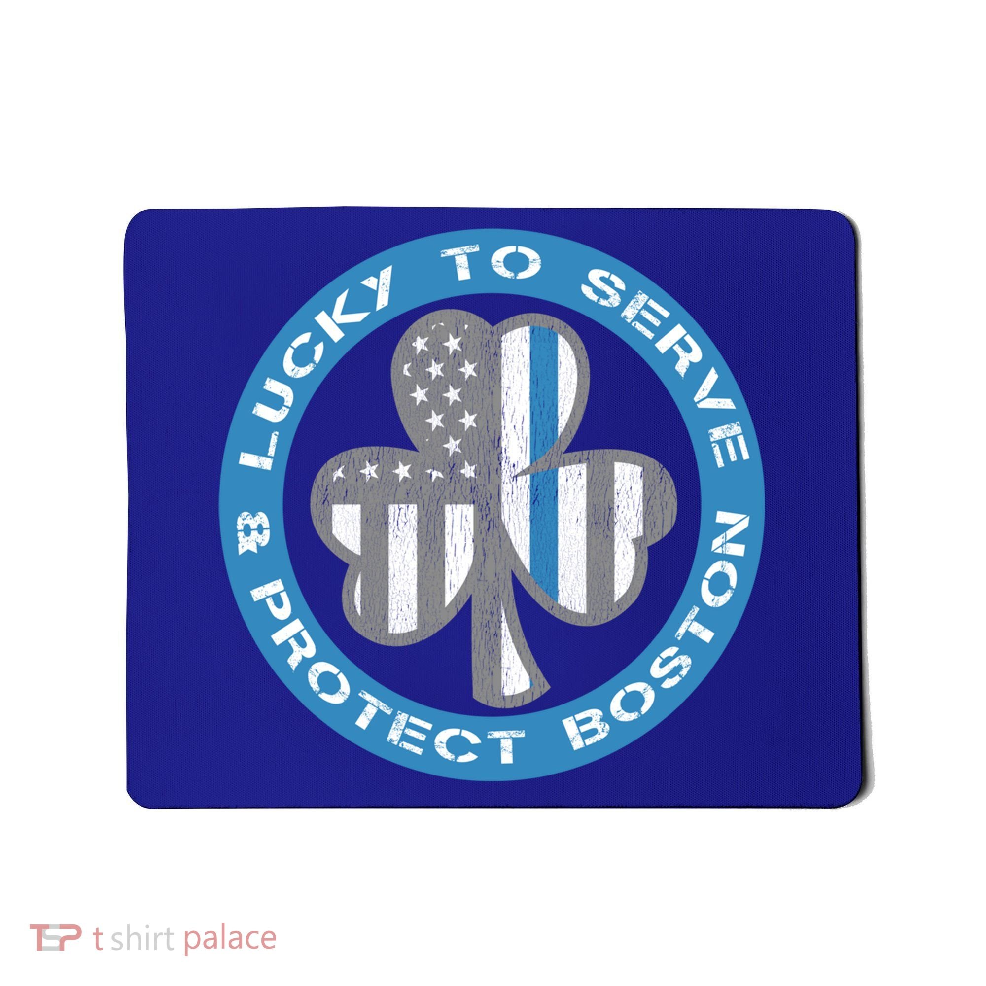 Blue Line American Flag Gift Boston Police St Patricks Day Cute Gift Mousepad