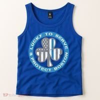 Blue Line American Flag Gift Boston Police St Patricks Day Cute Gift Tank Top thumb 2