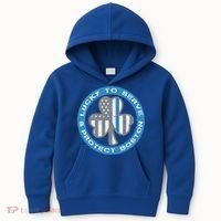 Blue Line American Flag Gift Boston Police St Patricks Day Cute Gift Kids Hoodie thumb 0