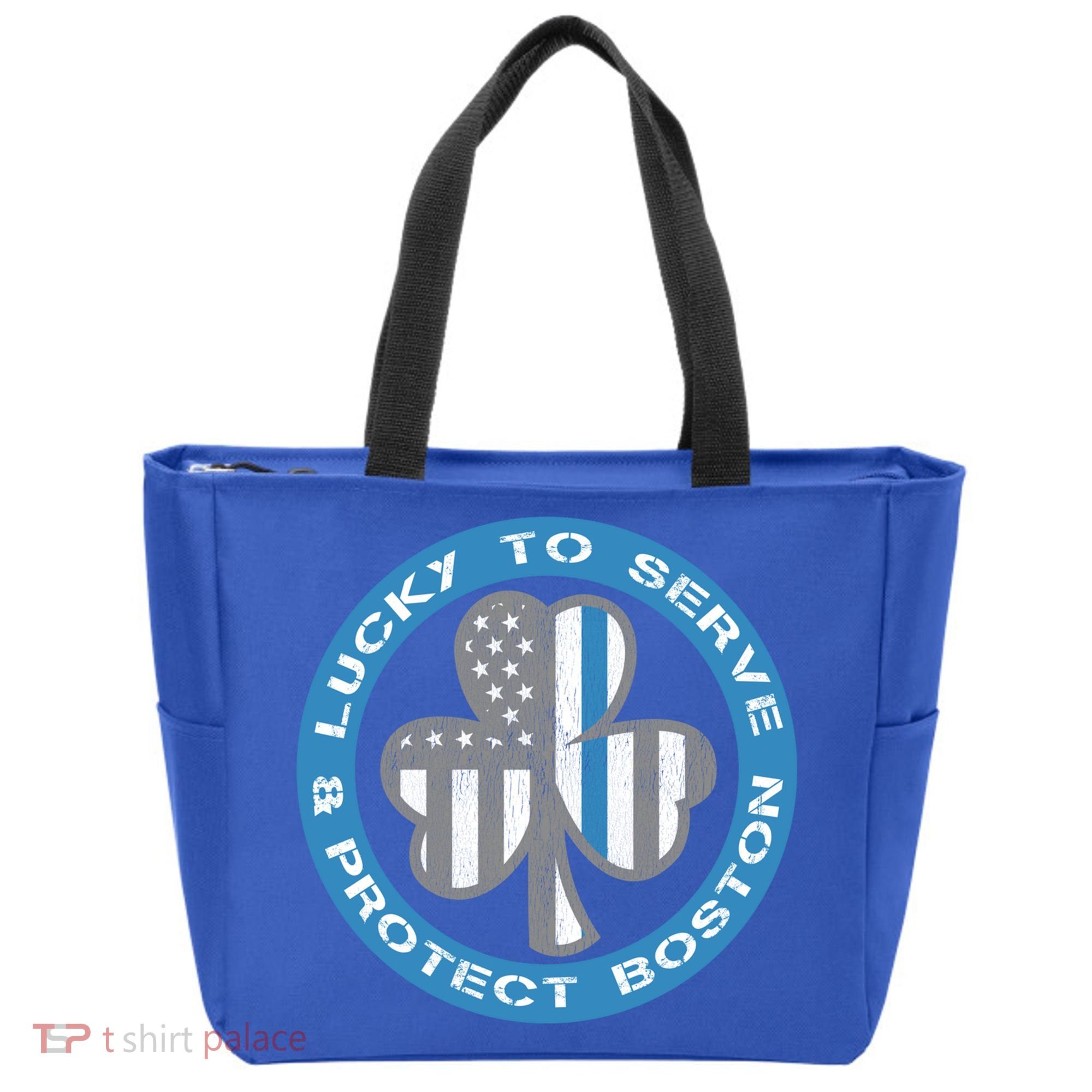 Blue Line American Flag Gift Boston Police St Patricks Day Cute Gift Tote Bag