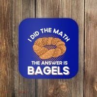 Bagel Lover Art I Did The Math The Answer Is Bagels Gift Coaster thumb 0