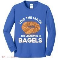 Bagel Lover Art I Did The Math The Answer Is Bagels Gift Kids Long Sleeve Shirt thumb 0