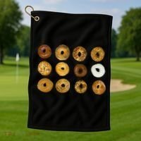 Bagel Lover All Kinds Of Bagels Golf Towel thumb 1
