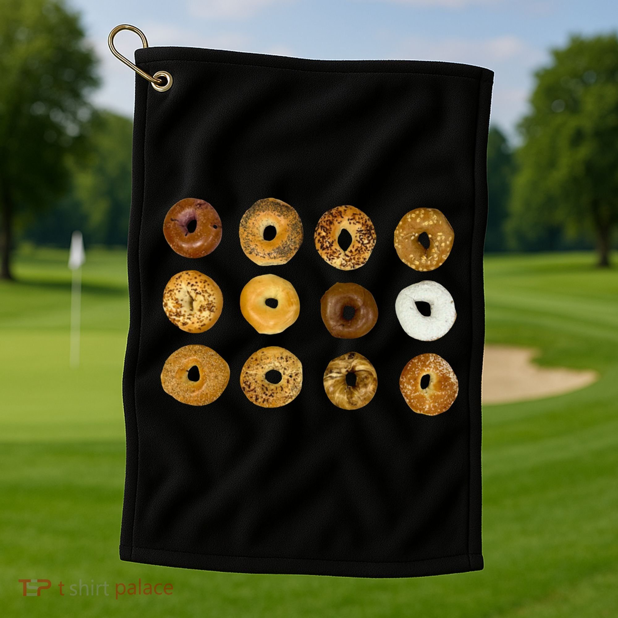 Bagel Lover All Kinds Of Bagels Golf Towel