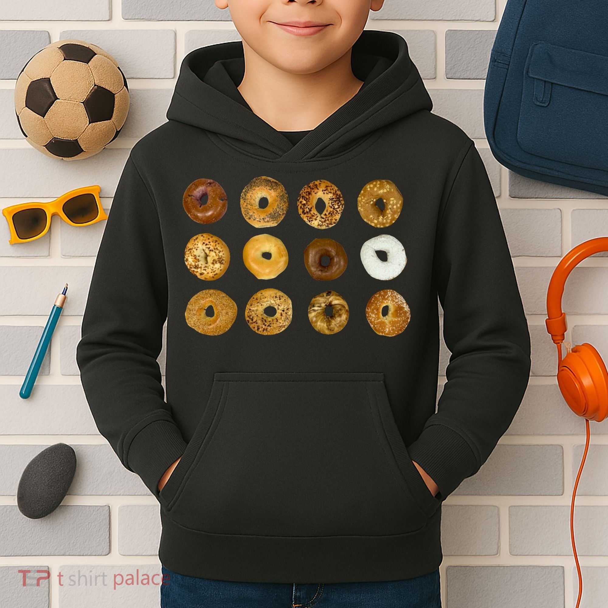 Bagel Lover All Kinds Of Bagels Kids Hoodie