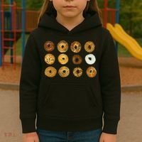 Bagel Lover All Kinds Of Bagels Kids Hoodie thumb 3