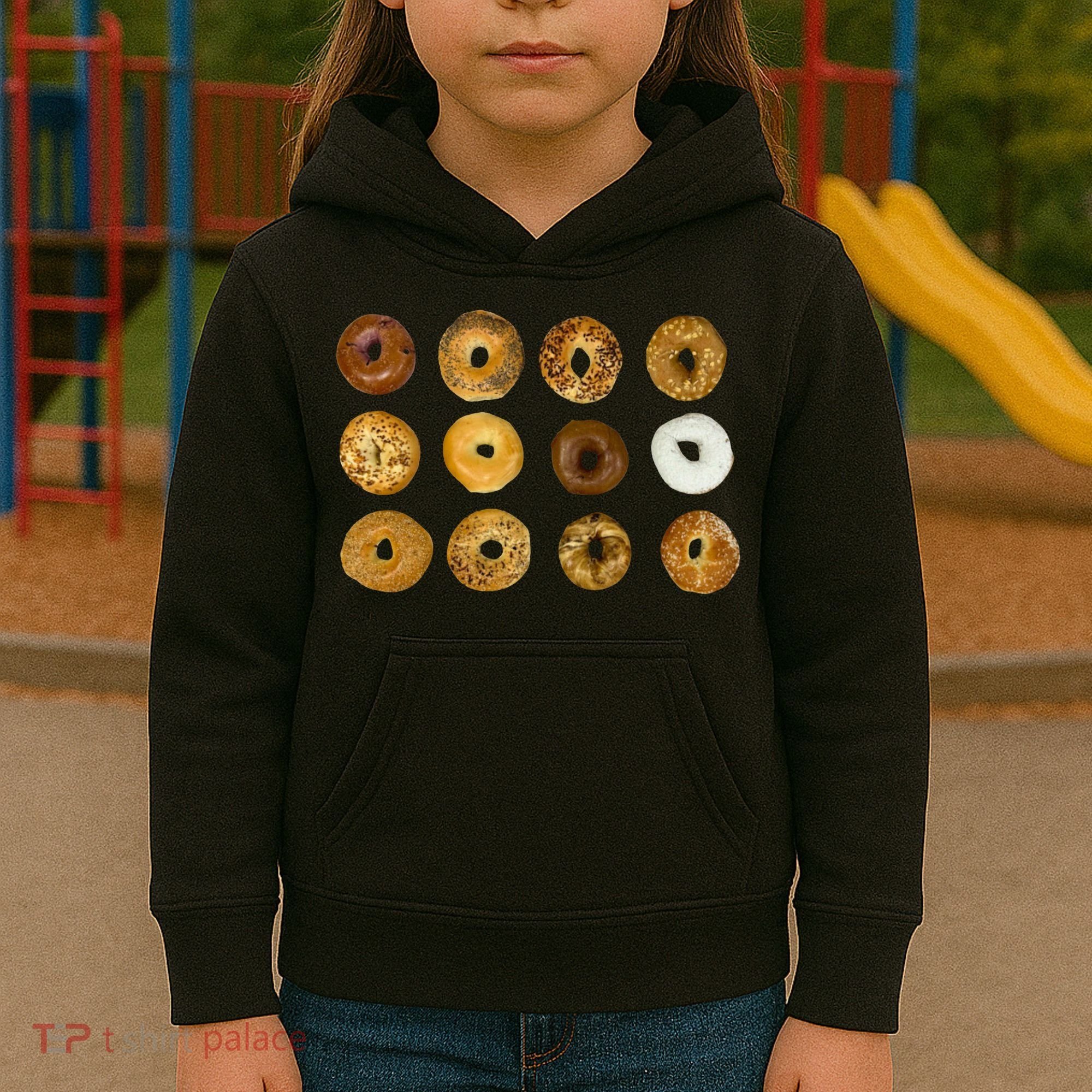 Bagel Lover All Kinds Of Bagels Kids Hoodie