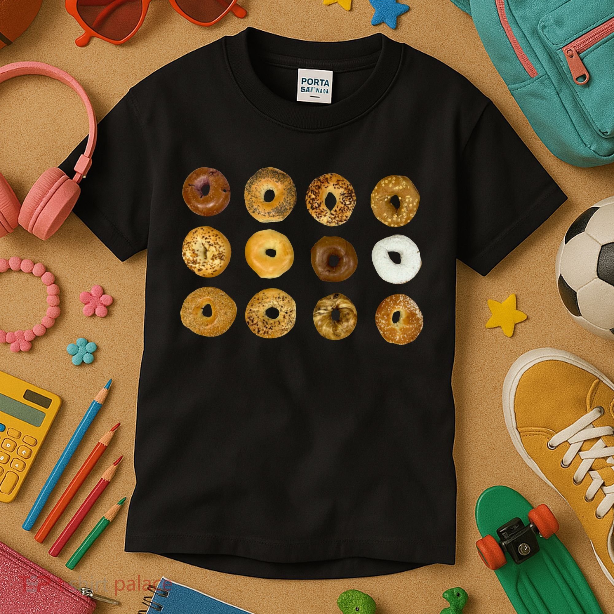 Bagel Lover All Kinds Of Bagels Kids T-Shirt