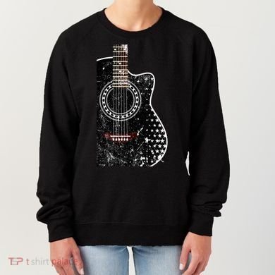 Black Acoustic Guitar Grunge Women's Sweatshirt