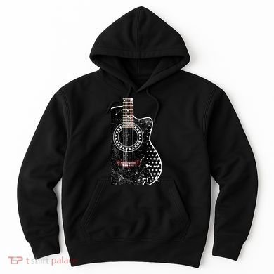 Black Acoustic Guitar Grunge Hoodie