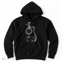 Black Acoustic Guitar Grunge Hoodie thumb 0