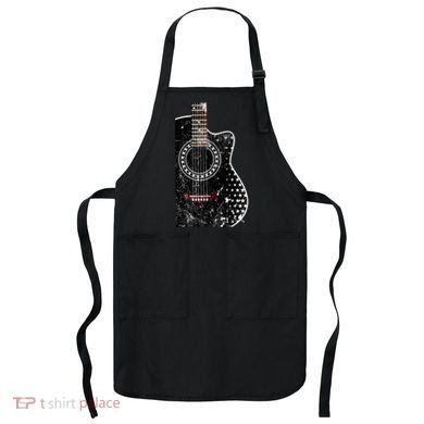 Black Acoustic Guitar Grunge Apron