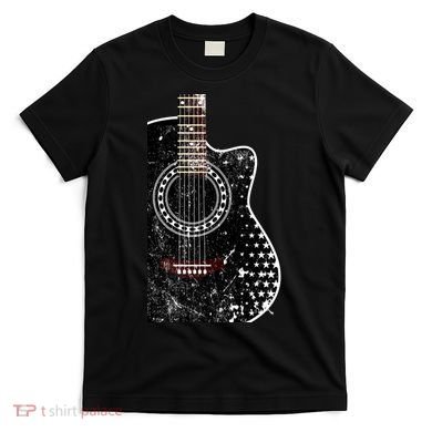 Black Acoustic Guitar Grunge T-Shirt