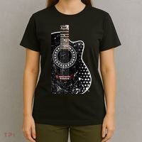 Black Acoustic Guitar Grunge T-Shirt thumb 4