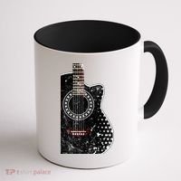 Black Acoustic Guitar Grunge Coffee Mug thumb 1