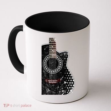 Black Acoustic Guitar Grunge Coffee Mug