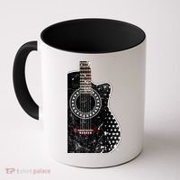 Black Acoustic Guitar Grunge Coffee Mug thumb 0