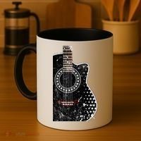 Black Acoustic Guitar Grunge Coffee Mug thumb 4