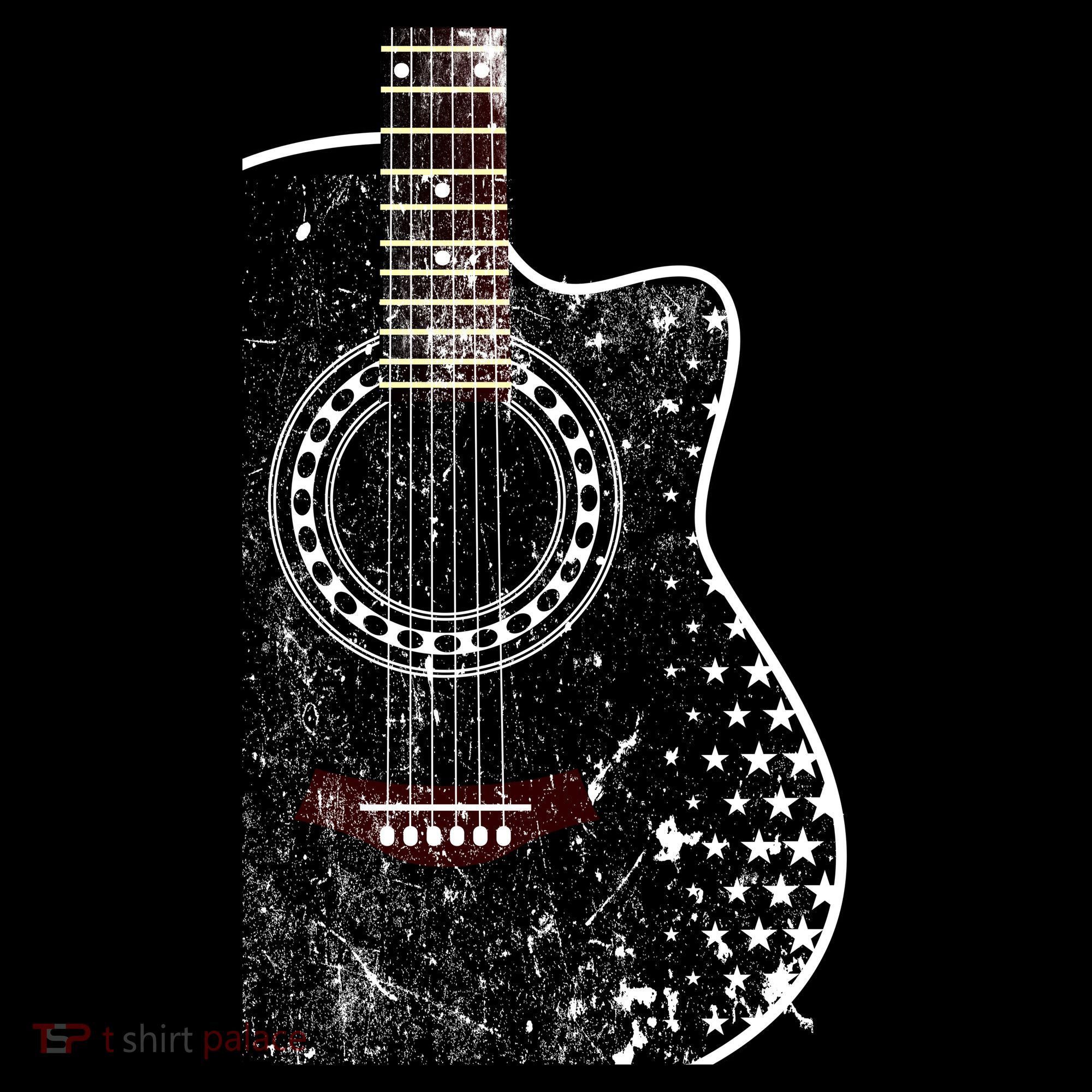 Black Acoustic Guitar Grunge Women's Hoodie