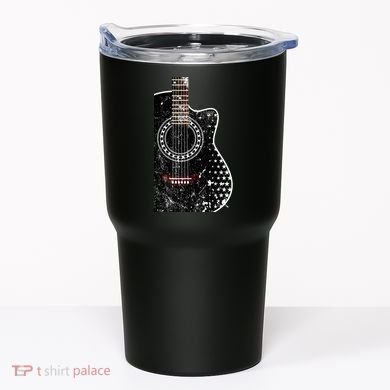Black Acoustic Guitar Grunge Tumbler